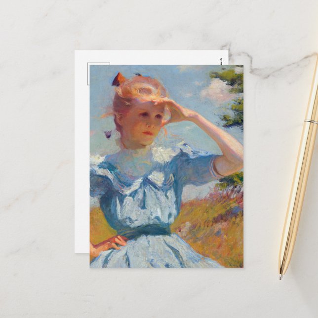 Eleanor by Frank Weston Benson Holiday Postcard (Front/Back In Situ)