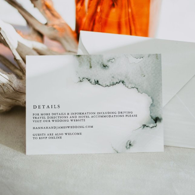 Eleanor - Green Watercolor Wedding Details Card (Creator Uploaded)