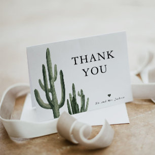 Eleanor - Minimal Bohemian Cactus Thank You Card