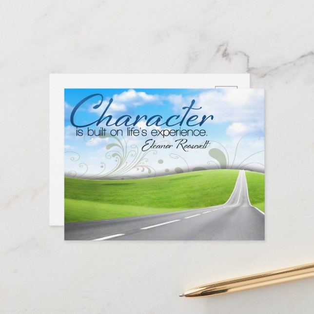 Eleanor Roosevelt Inspirational Quote "Character" Postcard (Front/Back In Situ)