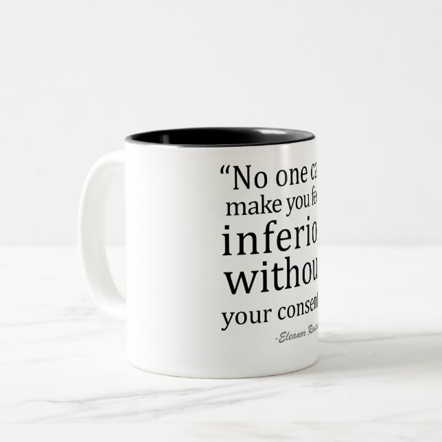 Eleanor Roosevelt Quotes inspiration Two-Tone Coffee Mug (Front Left)