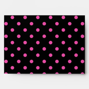 Eleant pink polka dots black envelops. envelopes