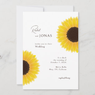 Elebant Sunflowers Wedding Invitation