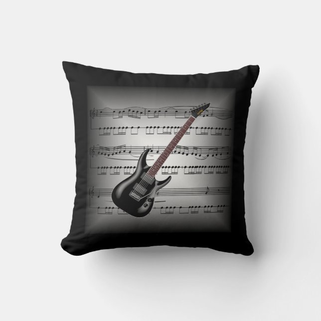 Elec Guitar ~ 3-D Sheet Music ~ Pillow Grey/Black~ (Front)