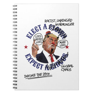 Elect a Clown Expect a Circus: Defaced Anti-Trump Notebook