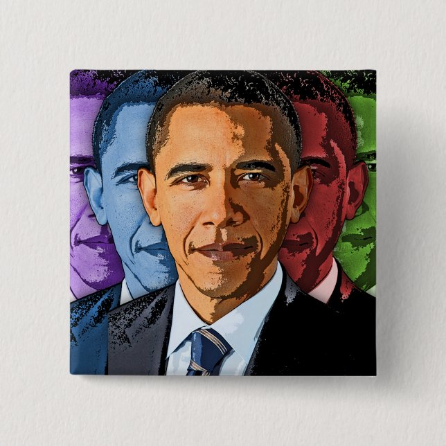 Elect Barack Obama For President 15 Cm Square Badge (Front)