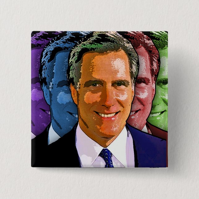 Elect Mitt Romney For President 15 Cm Square Badge (Front)