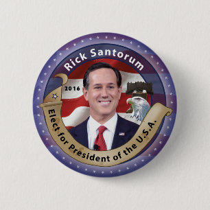 Elect Rick Santorum for President - 2016 6 Cm Round Badge