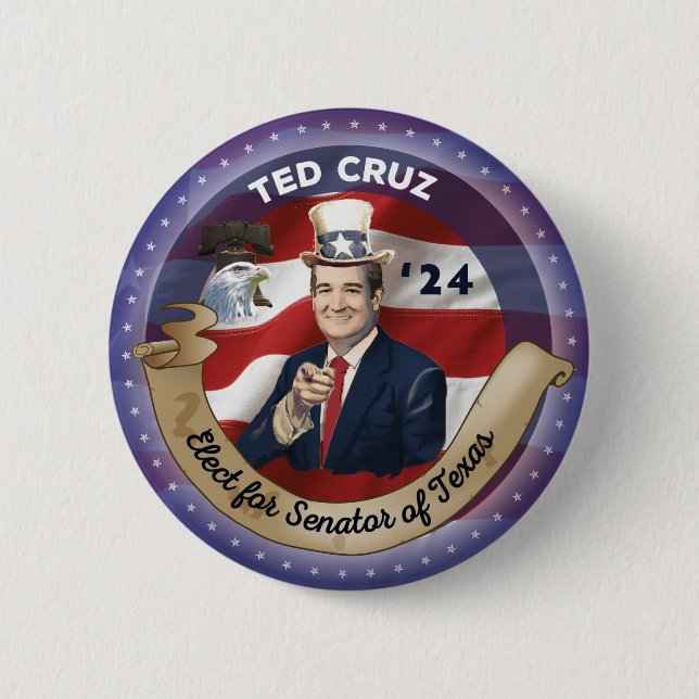 Elect Ted Cruz for Senator of Texas 6 Cm Round Badge (Front)
