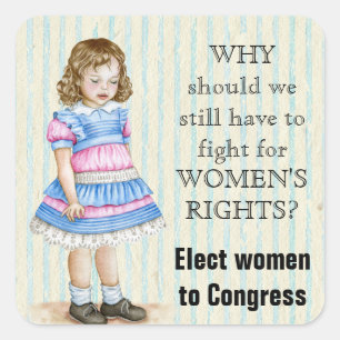 Elect Women to Congress Vintage Girl Square Sticker