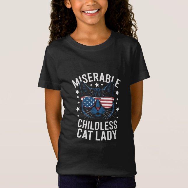 Election 2024 Childless Cat Lady Feminist Voting  T-Shirt (Front)