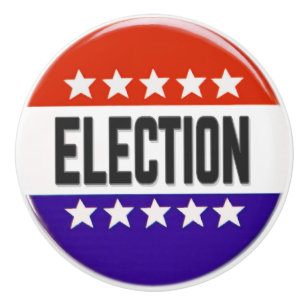 Election Button Ceramic Knob