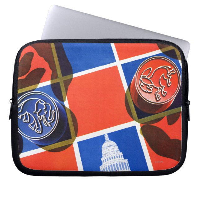 Election Chequerboard Laptop Sleeve (Front)