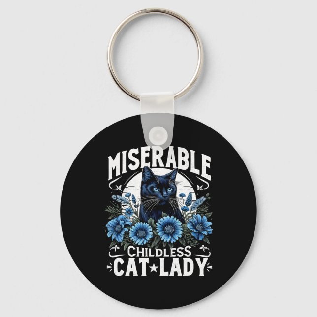 Election Day Cat Ladies Miserable Childless Cat La Key Ring (Front)