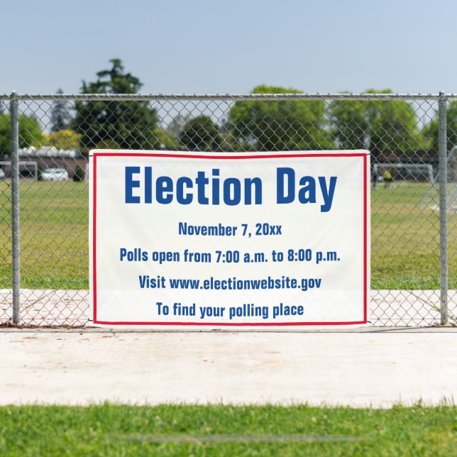 Election Day Details Red White and Blue Text Banner (Insitu)
