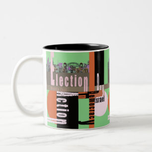 Election Day Typography Two-Tone Coffee Mug