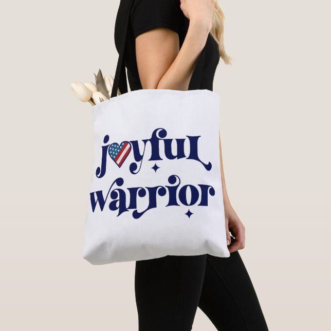 Election Joyful Warrior Feminist USA Heart Flag Tote Bag (Close Up)