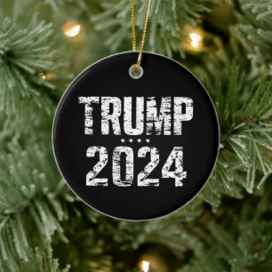 Election Keep America Great Trump 2024  Ceramic Tree Decoration