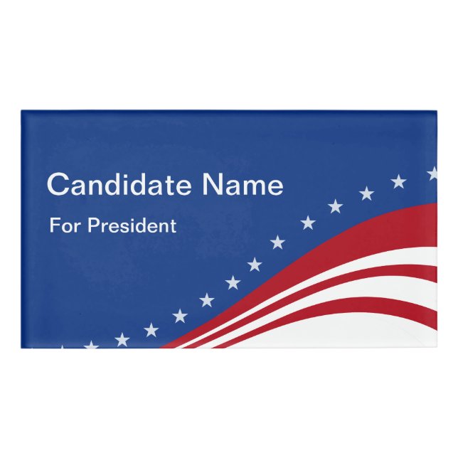 Election Rally Presidential Candidate Attendee Name Tag (Front)