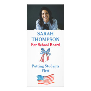 Election School Board Candidate With Photo & QR Rack Card