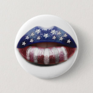 Election Vote President American USA Women lips 6 Cm Round Badge