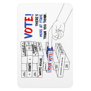 Election Voting Block Tower More at Stake Progress Magnet
