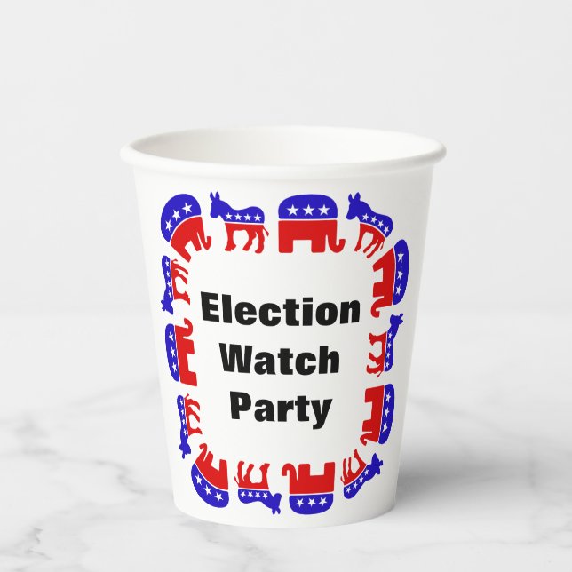 Election Watch Party Paper Cups (Front)