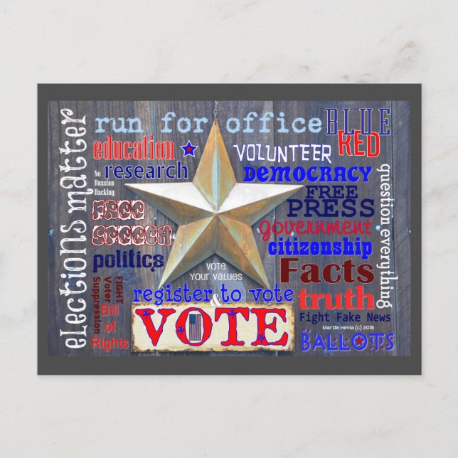 Elections Matter - Invitation to Vote With Me -  Postcard (Front)