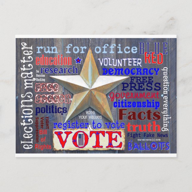 Elections Matter Vote | Blue Beach Song™ Postcard (Front)