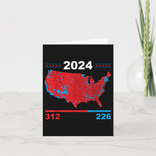 Electoral Map Trump 312 Red 2024 Election Results Card