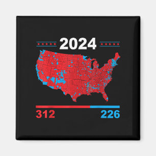 Electoral Map Trump 312 Red 2024 Election Results  Magnet