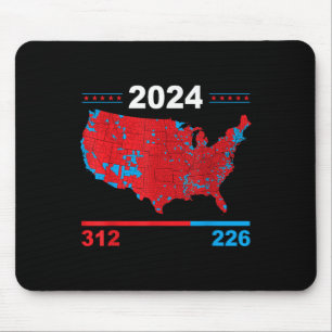 Electoral Map Trump 312 Red 2024 Election Results Mouse Pad