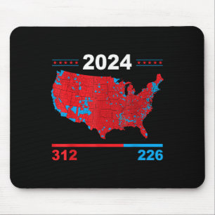 Electoral Map Trump 312 Red 2024 Election Results Mouse Pad