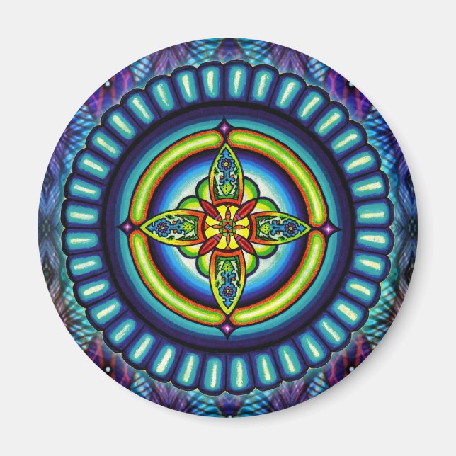 "Electra Star" Mandala by  Jay Rizzi Magnet (Front)