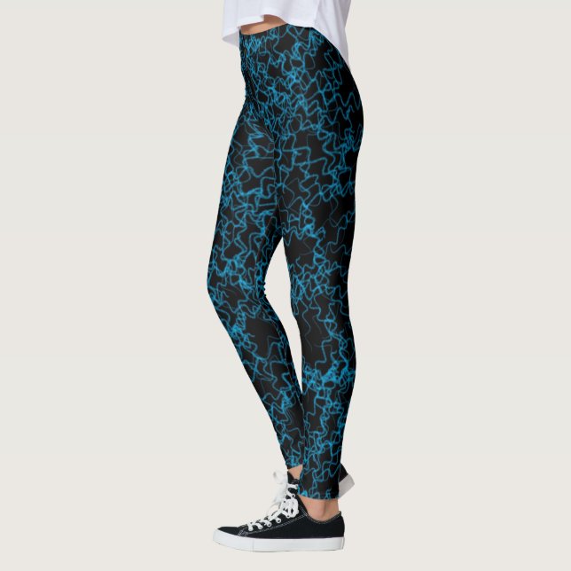 Electric Black and Blue Leggings (Left)