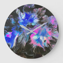 Electric Bloom Abstract Clock