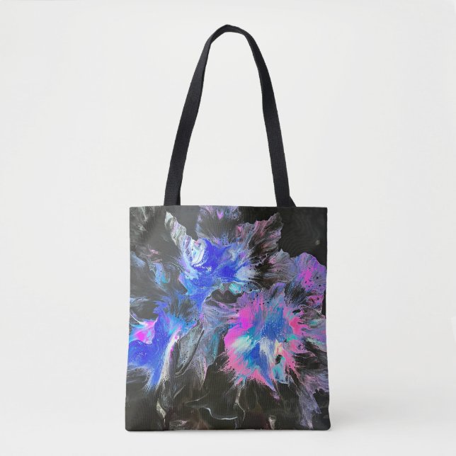Electric Bloom Abstract Tote Bag (Front)