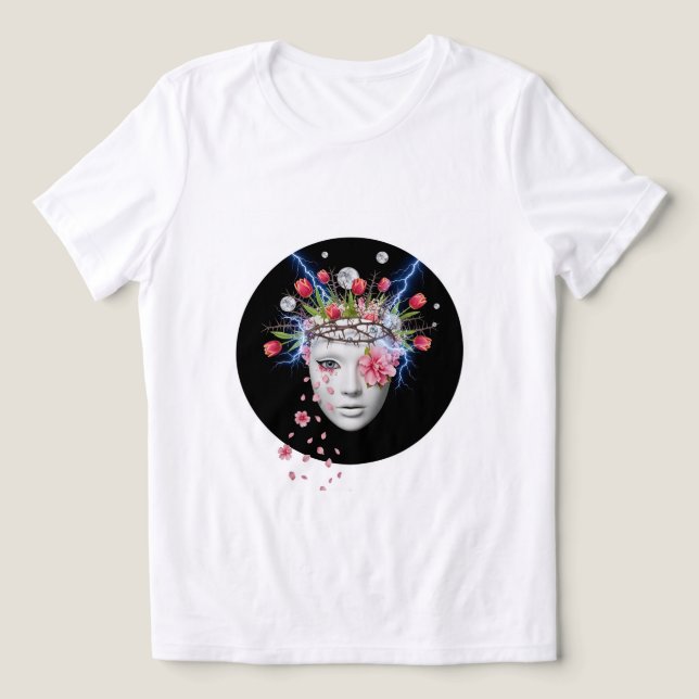  Electric Bloom Goddess Tee⚡🌸 Tri-Blend Shirt (Design Front)