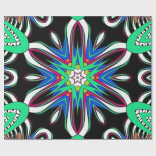 Electric Bloom Mandala Wrapping Paper