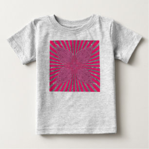 Electric Bloom Wings: A Vividly Edgy & Beautiful Baby T-Shirt