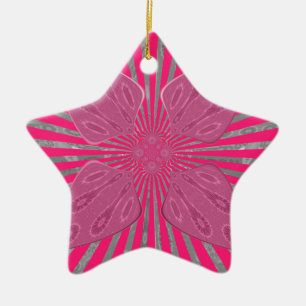 Electric Bloom Wings: A Vividly Edgy & Beautiful Ceramic Tree Decoration