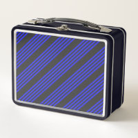 Electric blue and charcoal five stripe pattern