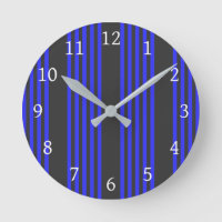 Electric blue and charcoal five stripe pattern