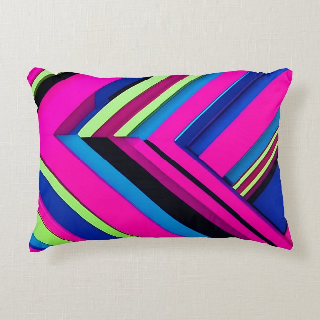  Electric Blue and Pink Decorative Cushion (Front)