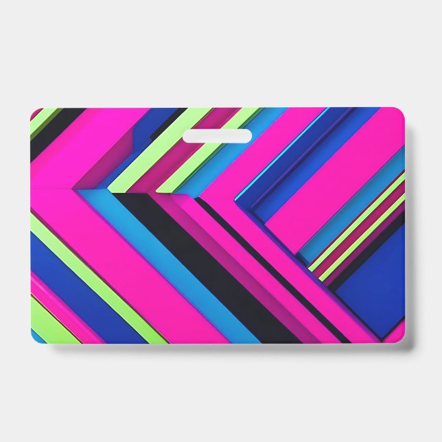  Electric Blue and Pink ID Badge (Front)