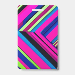 Electric Blue and Pink ID Badge