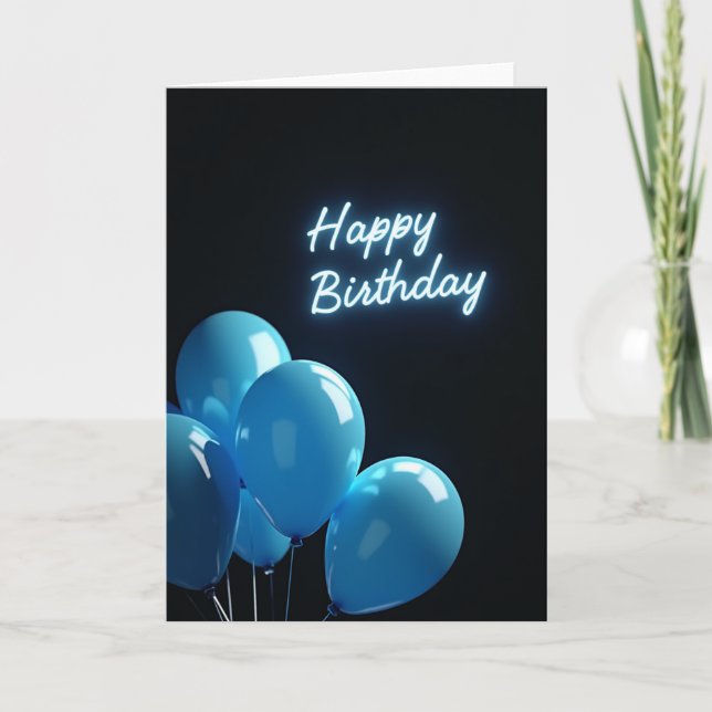 Electric Blue Birthday Card (Front)