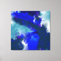 Electric Blue - Blue White Purple Abstract Art