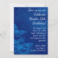 Electric Blue Butterflies Teen Girl Birthday