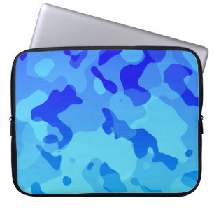 Electric Blue Camo; Camouflage Laptop Sleeve